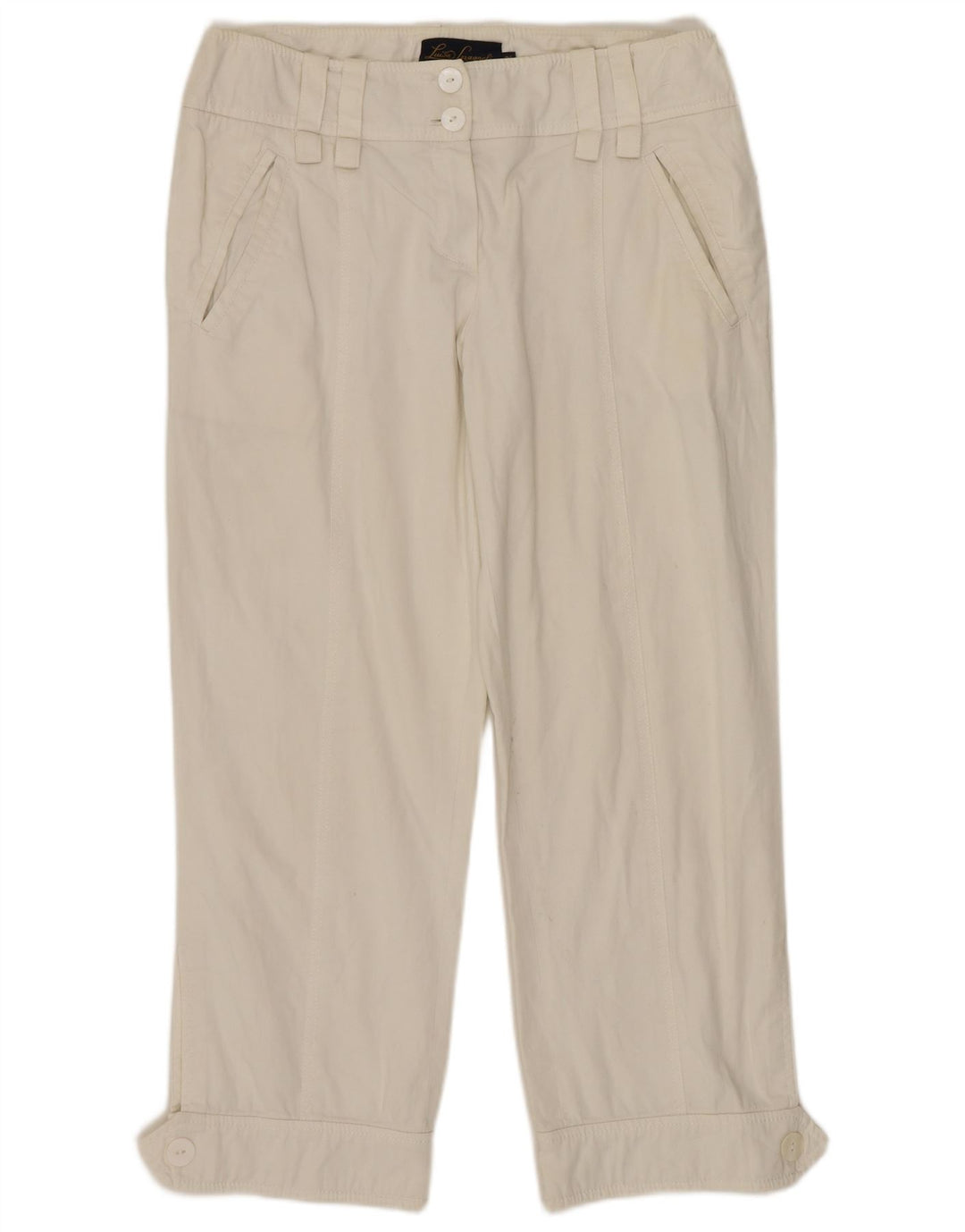 LUISA SPAGNOLI Lige cropped bukser til kvinder IT 42 Medium W30 L24 Hvid