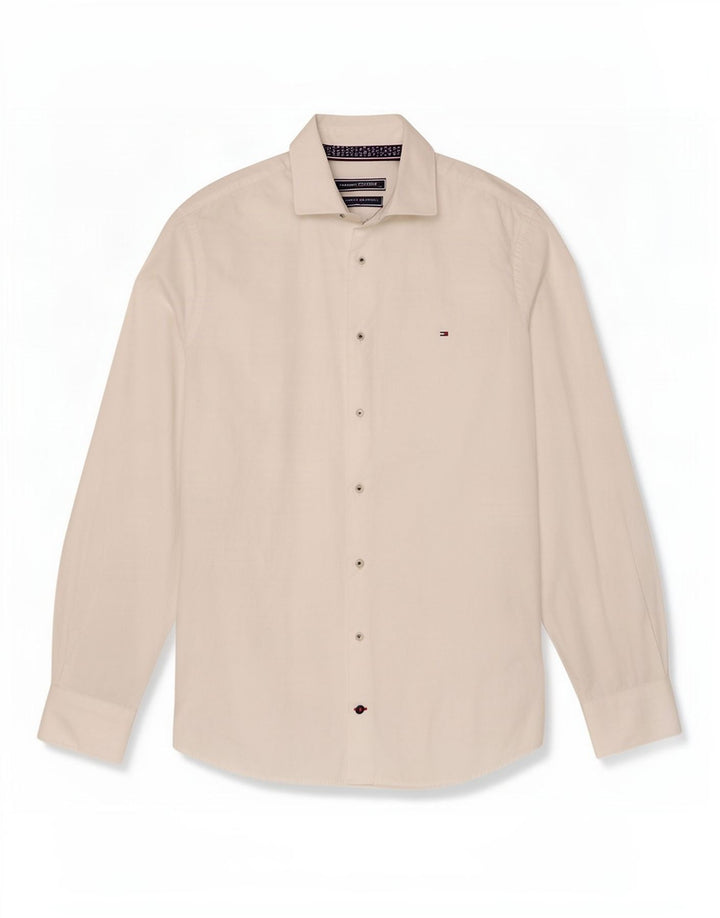 Tommy Hilfiger Herre Slim Fit Skjorte Størrelse 39 15 1/2 Medium Hvid Bomuld