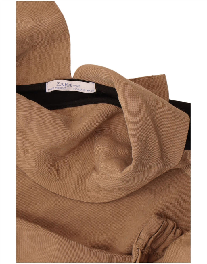 Zara Dame Bubble Dress UK 18 XL Beige Colourblock