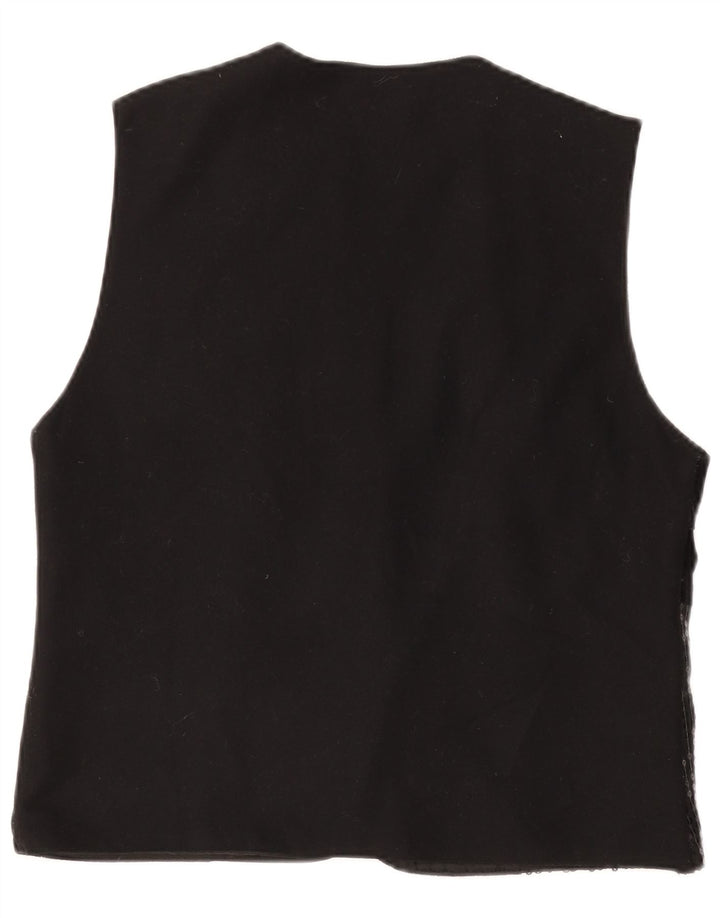 Vintage damevest UK 14 Medium Black Patchwork