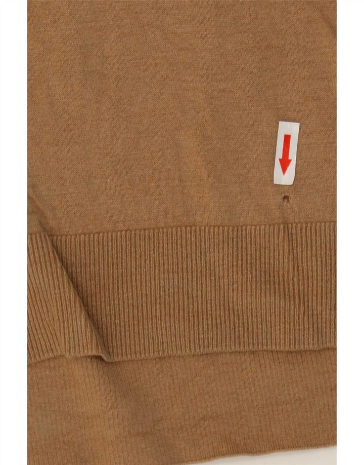 Massimo Dutti Dame V-hals sweater UK 12 Medium Beige Uld