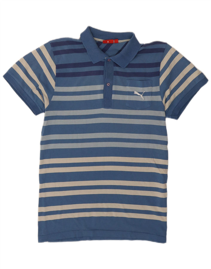 Puma herre poloshirt mellemblå stribet