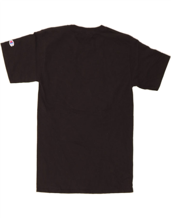 CHAMPION Mens Graphic T-Shirt Top Small Black Cotton Vintage Champion and Second-Hand Champion from Messina Hembry 