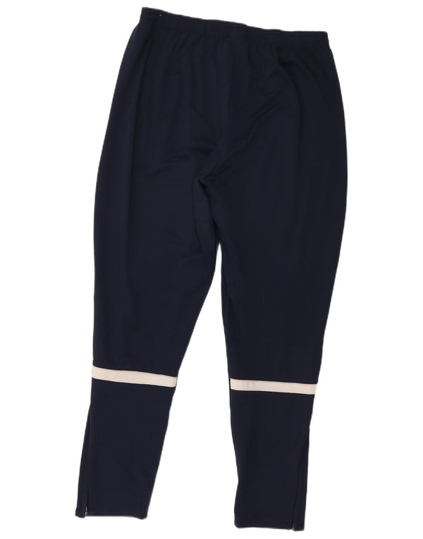 Nike Mens Dri Fit Tracksuit Trousers Large Navy Blue Polyester