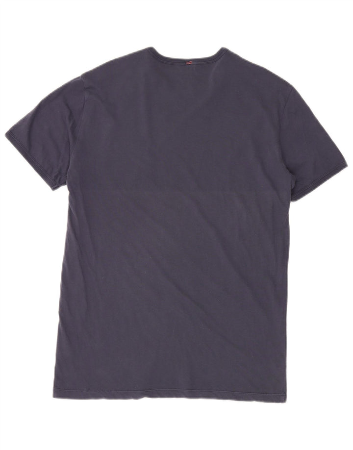 SUN68 Herre T-Shirt Top Medium Marineblå Bomuld