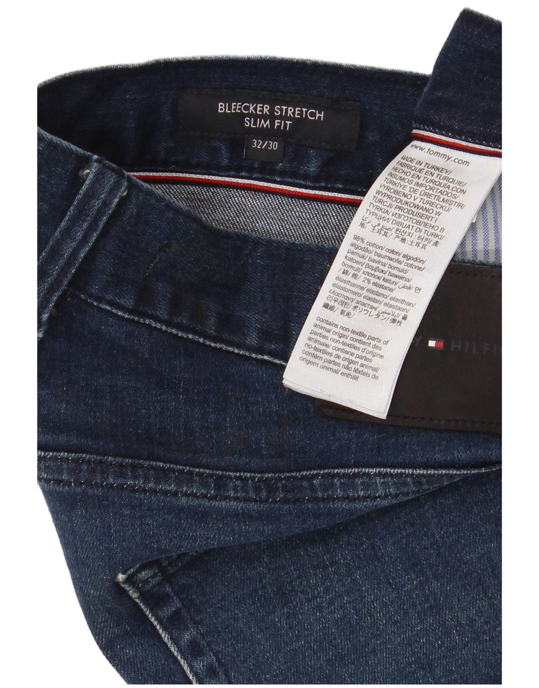 Tommy Hilfiger Herre Bleecker Stretch Slim Jeans W32 L30 Blå Bomuld