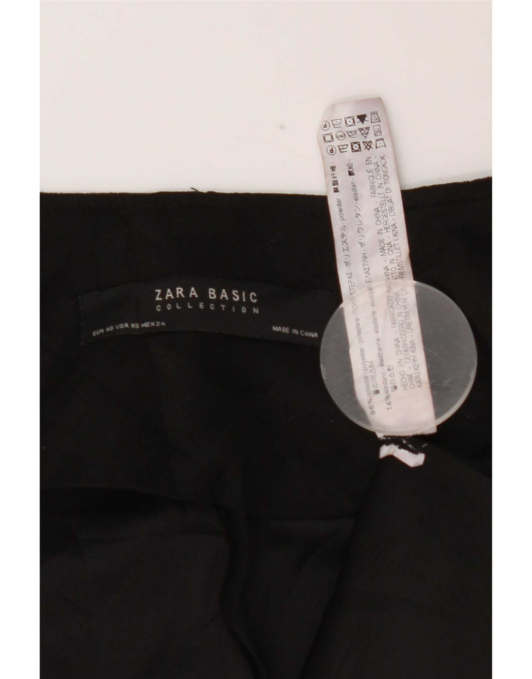 Zara Womens Oversized 3/4-ærmet åben blazerjakke UK 6 XS Sort Polyester