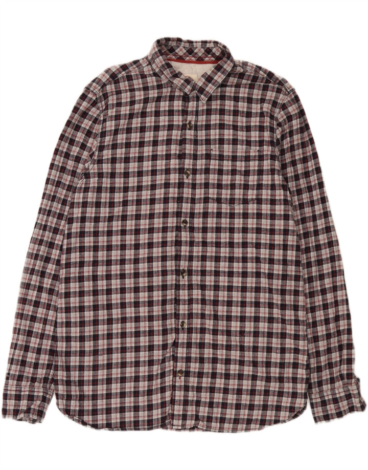 Fat Face Herre høj ternet flannelskjorte XL rød ternet bomuld