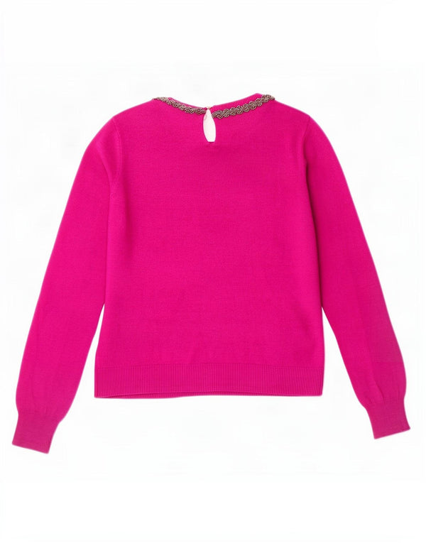 Oasis Dame Boat Neck Jumper Sweater UK 10 Lille Lilla Bomuld