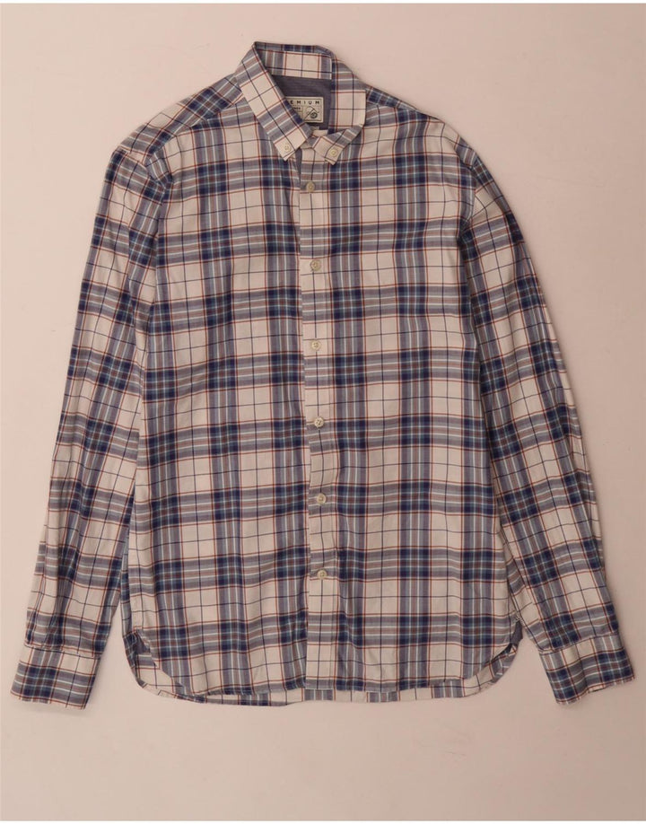 Jack & Jones herre skræddersyet skjorte lille blå ternet bomuld