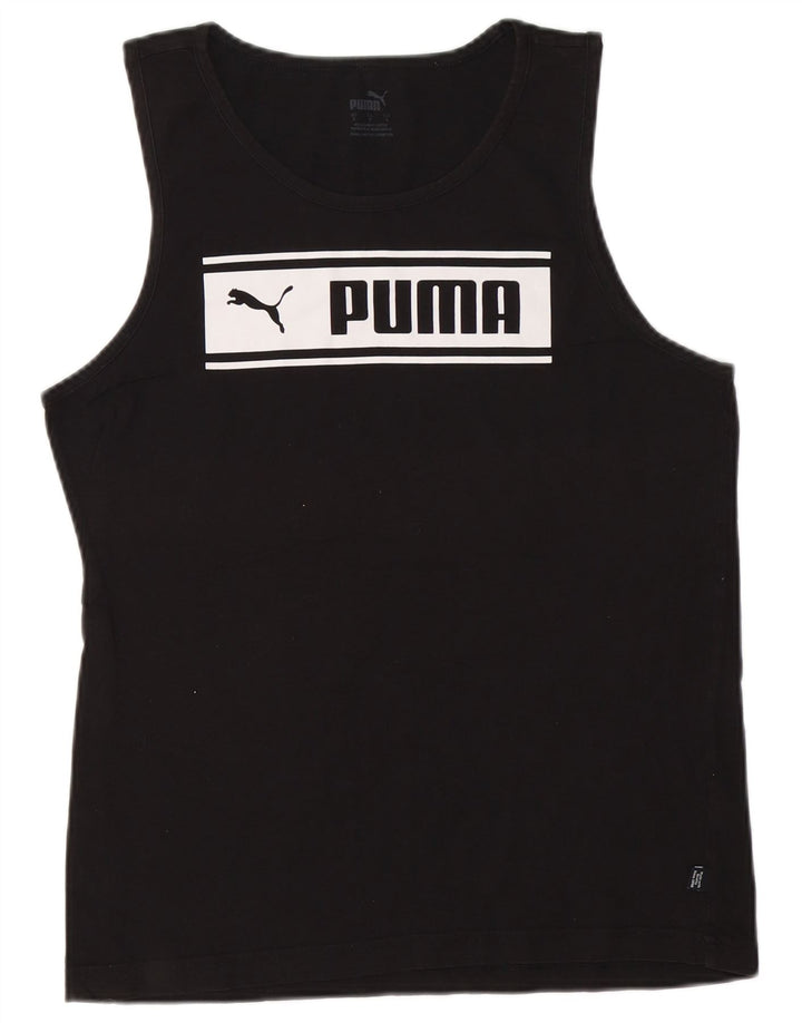 Puma herre grafisk vest top lille sort bomuld