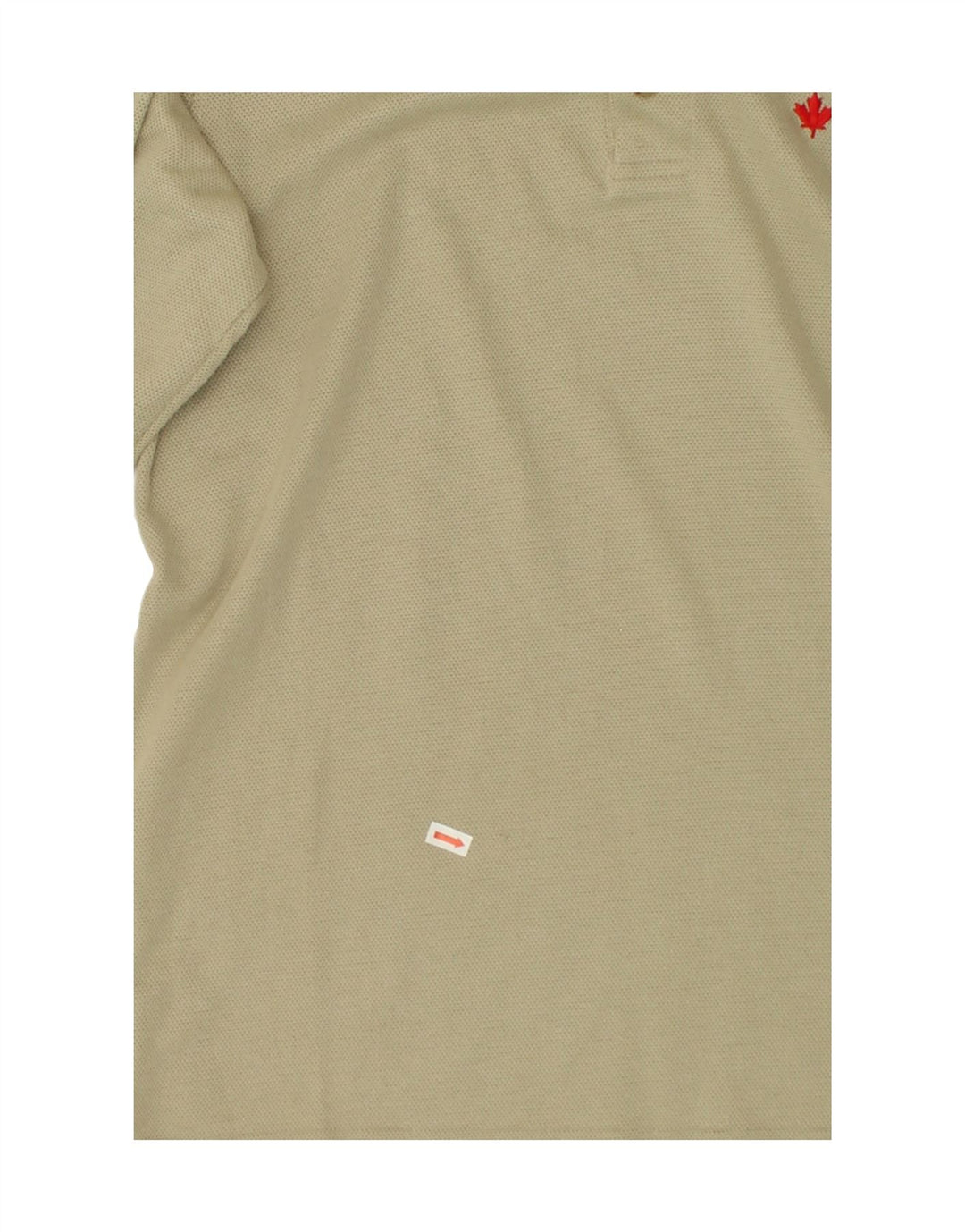 CANADIAN Mens Long Sleeve Polo Shirt Medium Beige Polyester Vintage Canadian and Second-Hand Canadian from Messina Hembry 