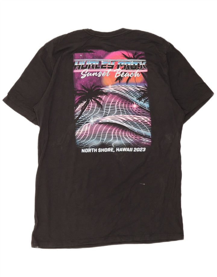 Hurley Herre Grafisk T-Shirt Top Stor Sort Bomuld