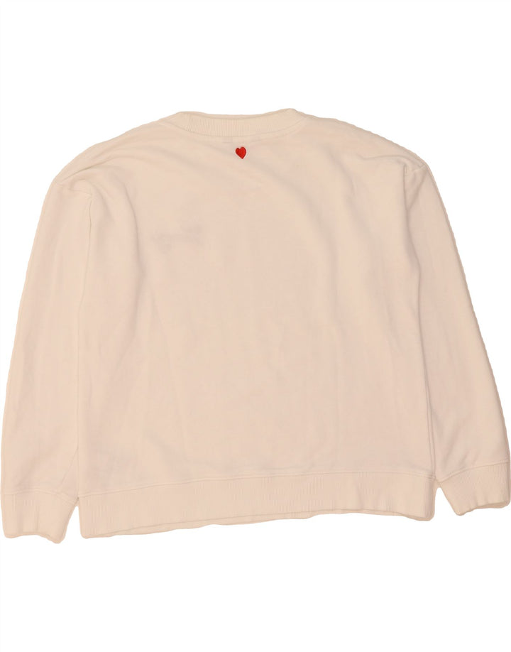 TOMMY HILFIGER Womens Sweatshirt Jumper UK 16 Large White Cotton Vintage Tommy Hilfiger and Second-Hand Tommy Hilfiger from Messina Hembry 