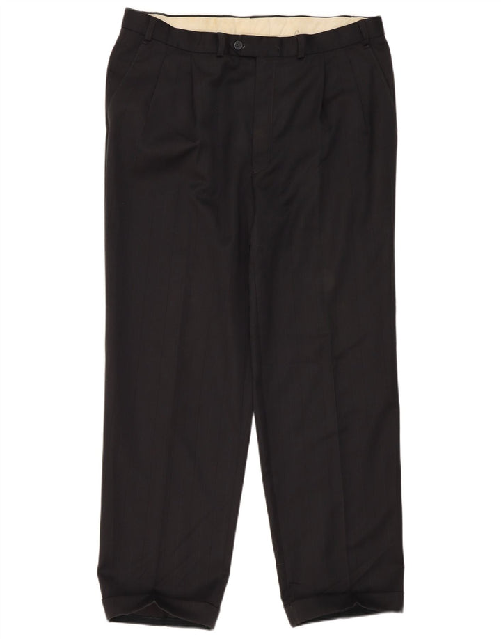 Marks & Spencer Herre Pegged Suit Bukser W38 L31 Sort Polyester