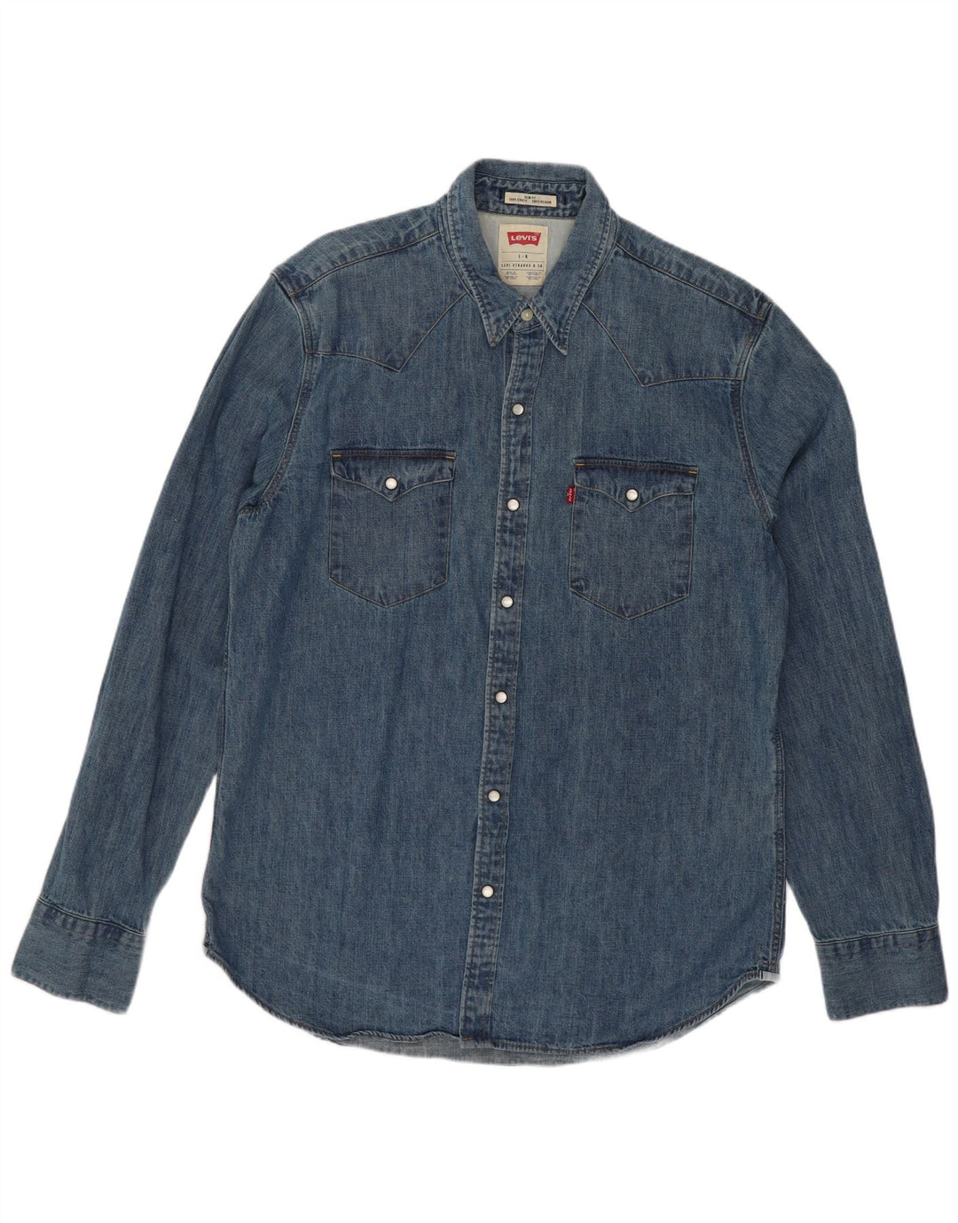 Levi's Slim Fit denimskjorte til mænd, stor blå bomuld