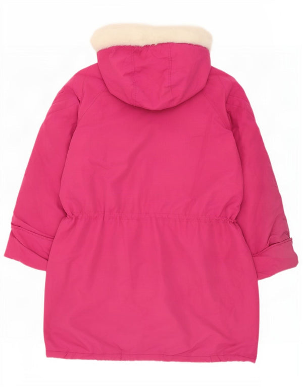 Vintage hættejakke til kvinder oversize parka jakke UK 16 Large Pink Polyester