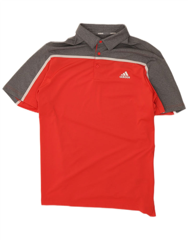 Adidas Polo Shirt til mænd Large Rød Colourblock Polyester