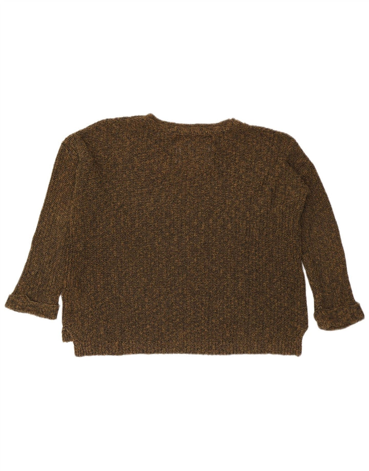 Superdry Womens Oversized Boat Neck Sweater UK 14 Medium Khaki