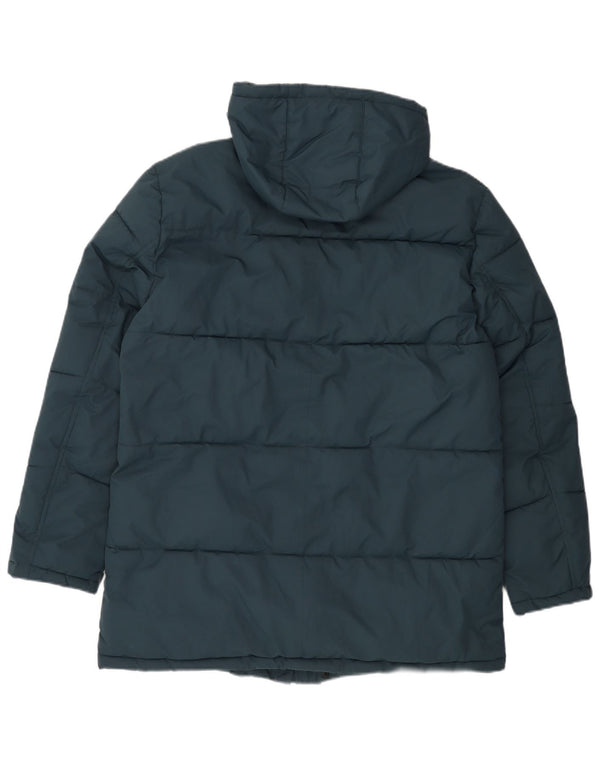 Michael Kors Herre hættepolstret jakke UK 38 Medium Navy Blue Polyester