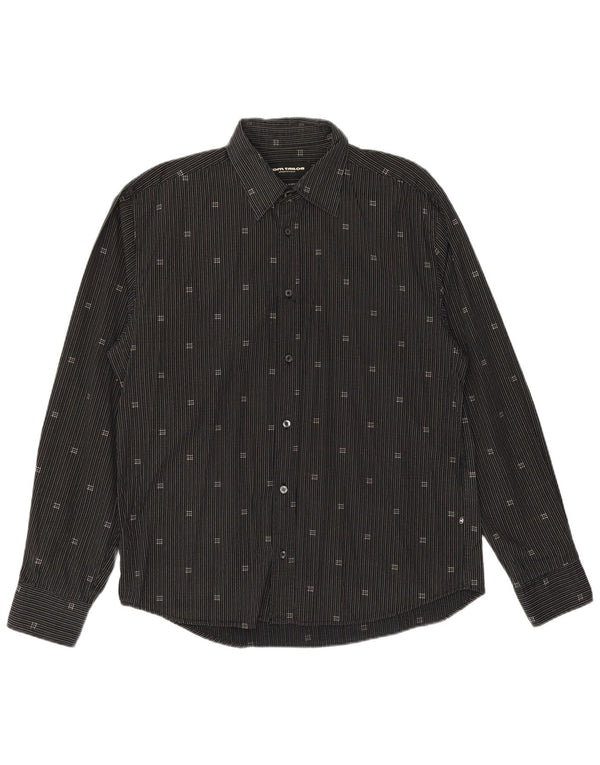 TOM TAILOR Herreskjorte XL Sort nålestribet bomuld