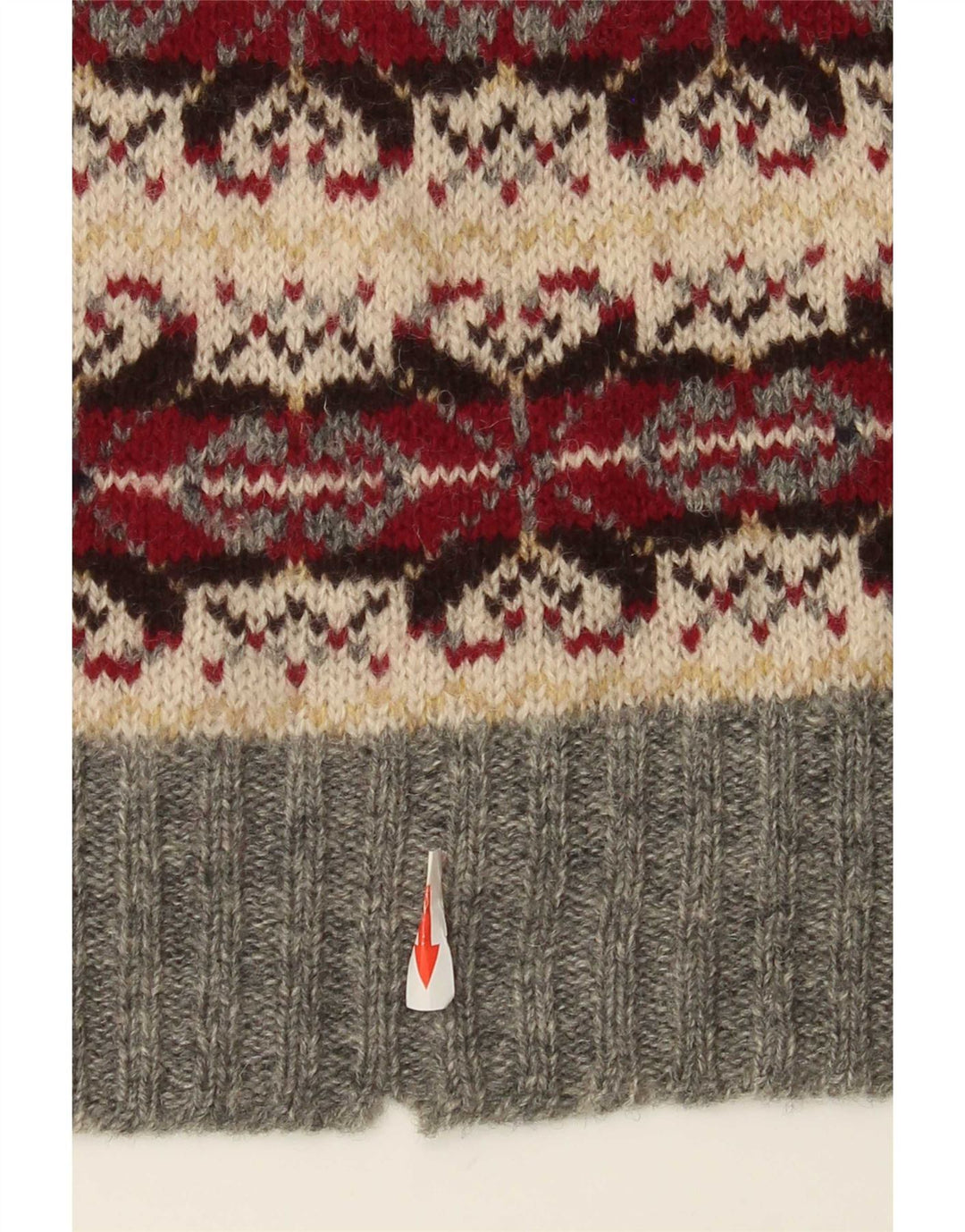 Vintage herre rund hals sweater medium flerfarvet klassisk
