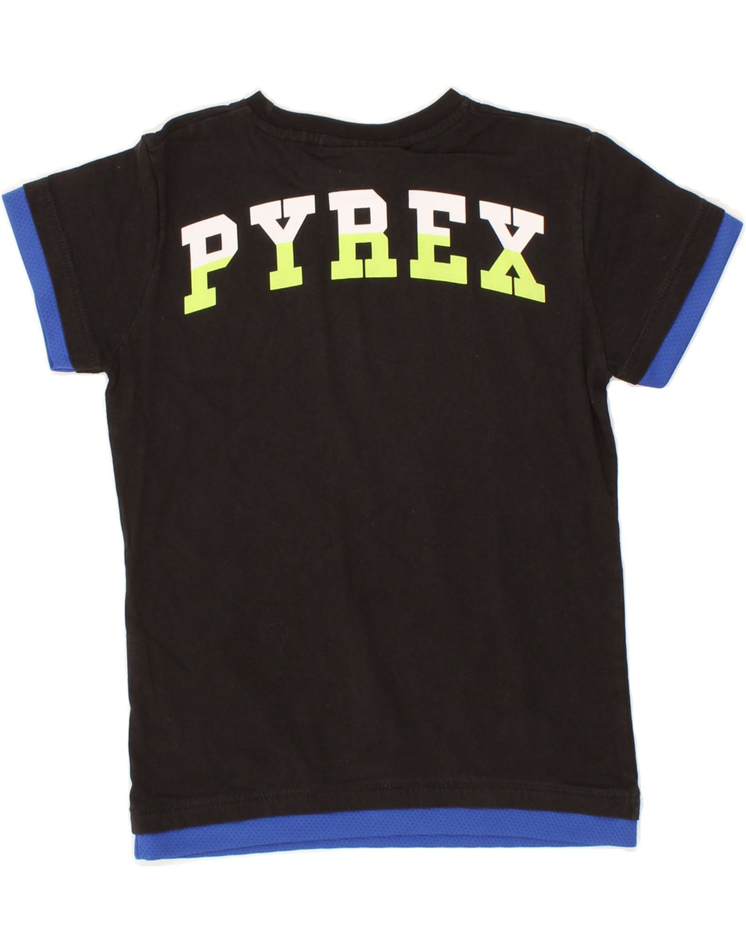 PYREX Boys Graphic T-Shirt Top 7-8 Years Small Black Cotton Vintage Pyrex and Second-Hand Pyrex from Messina Hembry 