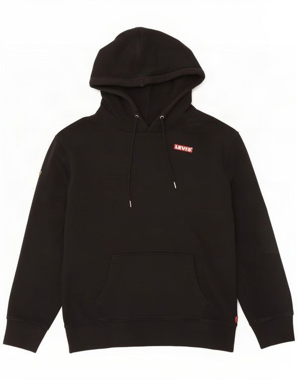 Levi's Mens Graphic Hoodie Jumper Large Black Cotton