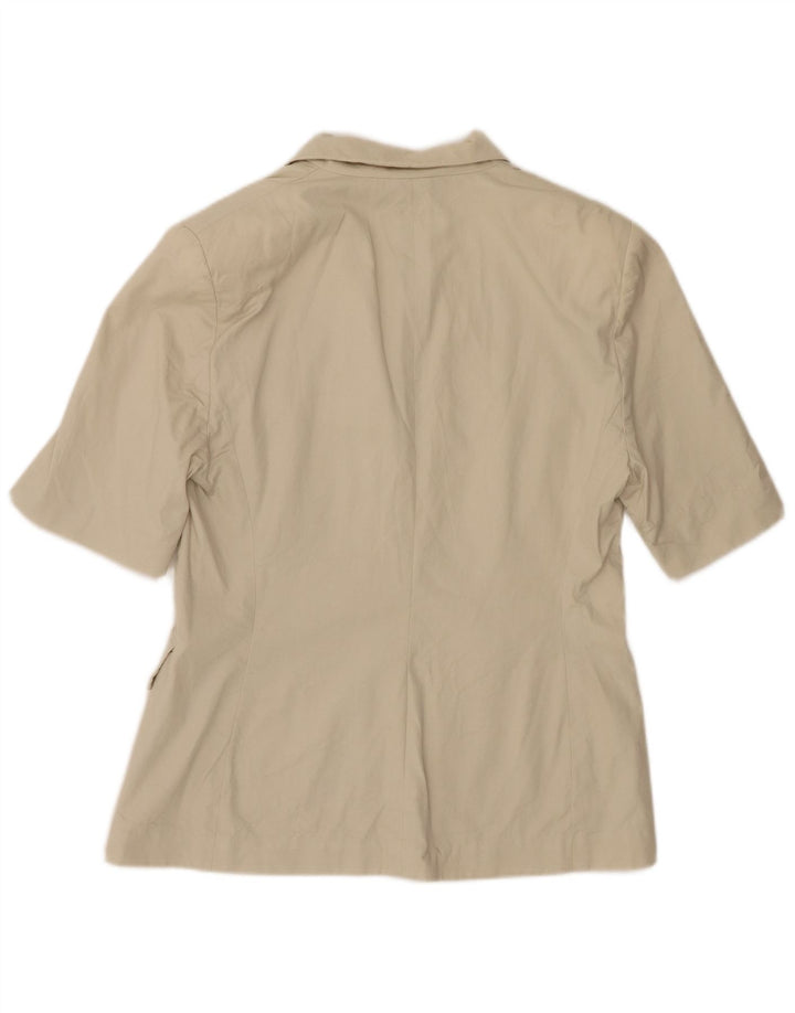 Luisa Spagnoli Dame Kortærmet 3-knaps Blazer Jakke IT 46 Stor Beige