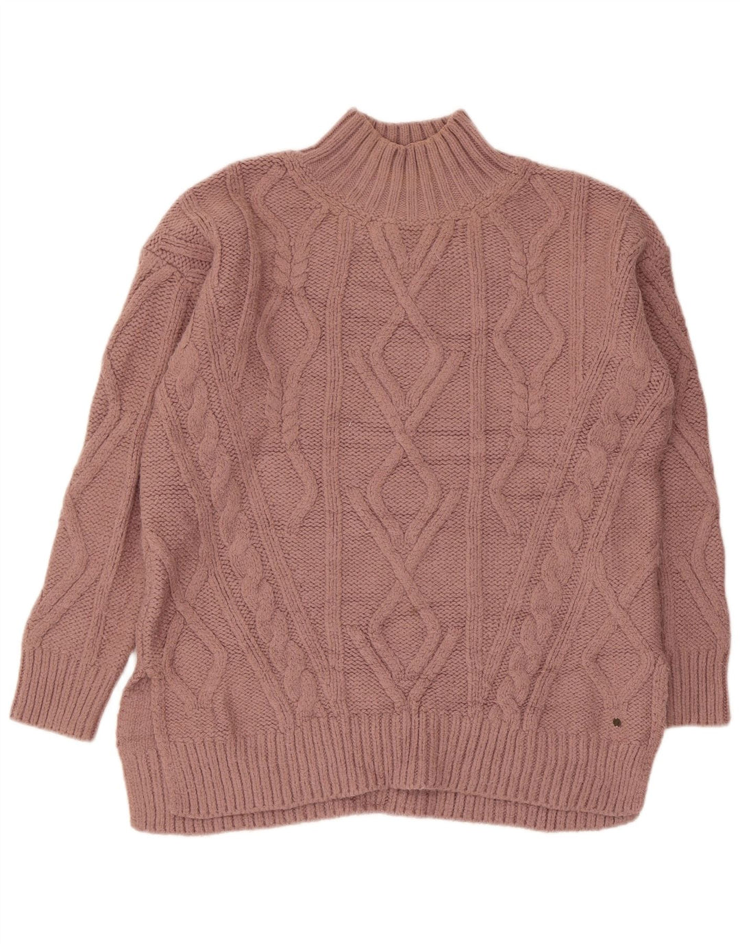 Fat Face Dame Oversized Turtle Neck Jumper Sweater UK 10 Small Pink