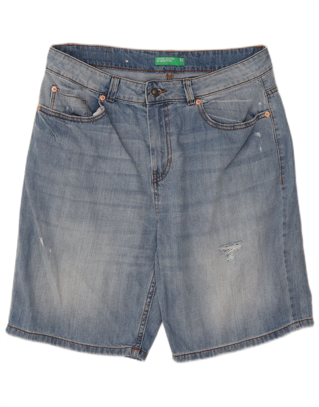 BENETTON Denim Shorts til mænd W32 Medium Blue