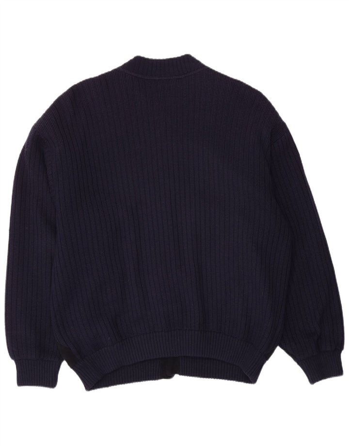 Life Line Herre Cardigan Sweater Large Navy Blue