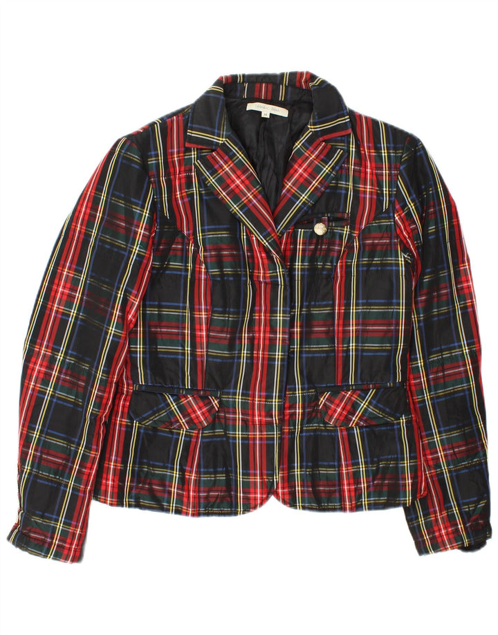 Germano Zama Dame Blazer Jacket UK 12 Medium Multicolored Plaid Acetate