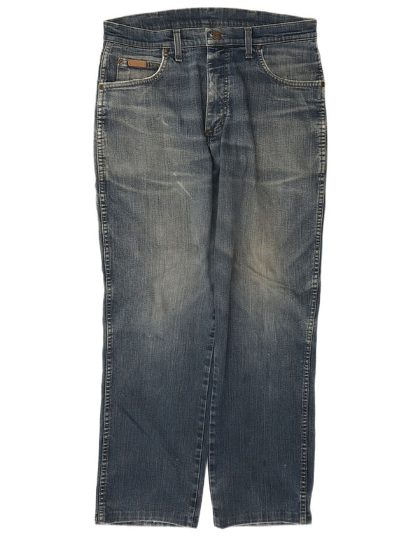 Wrangler Herre Texas Stretch Straight Jeans W33 L30 Blå Bomuld