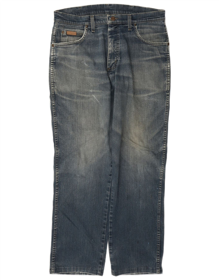 Wrangler Herre Texas Stretch Straight Jeans W33 L30 Blå Bomuld