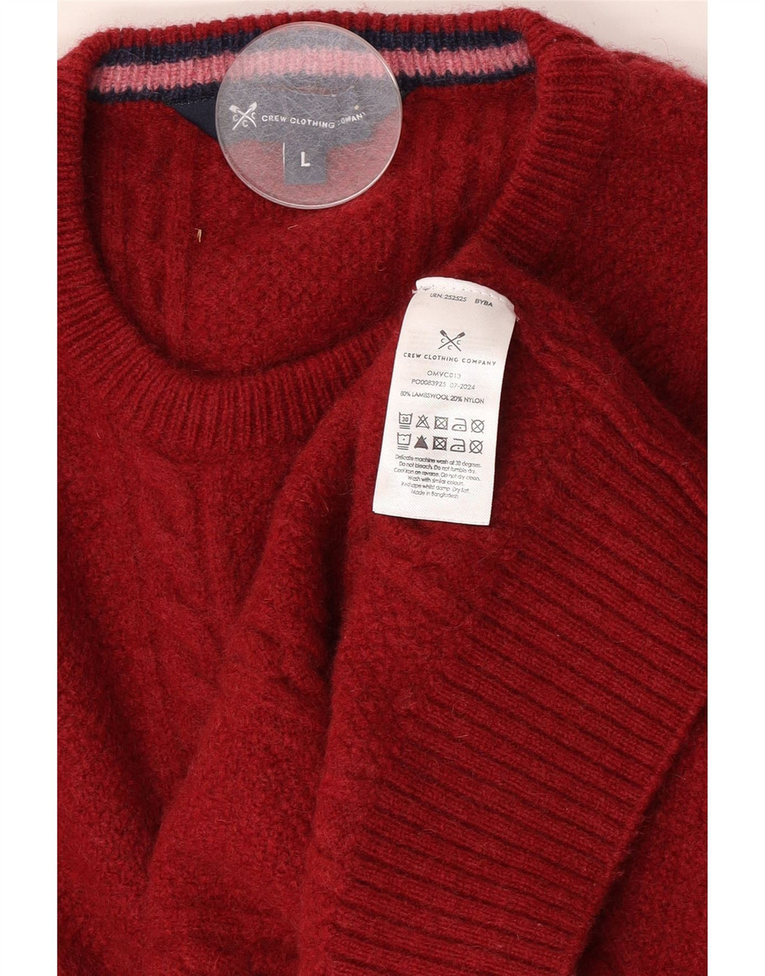 Besætningstøj Herrehalstrøje Sweater Stor rød lammeuld