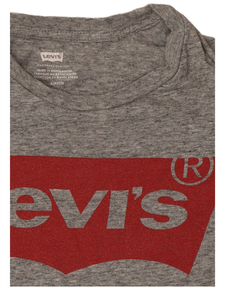 Levi's Dame Grafisk T-Shirt Top UK 10 Små Grå Flecked