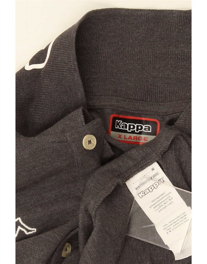 Kappa herre grafisk poloshirt XL grå bomuld