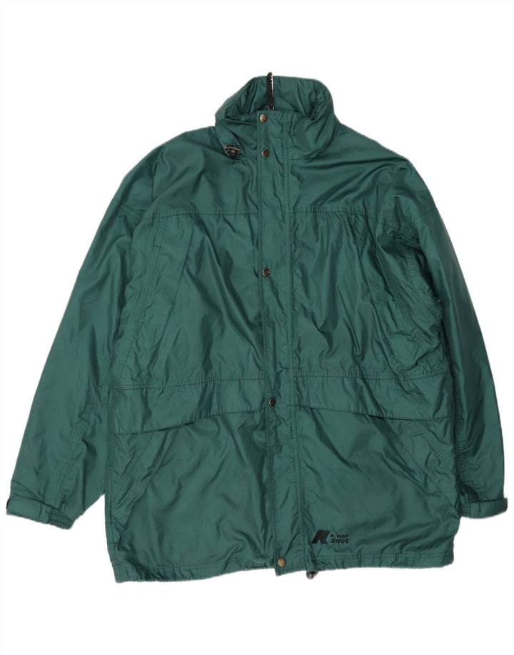 K-Way Herre Loose Fit Regnjakke UK 40 Stor Grøn Polyamid