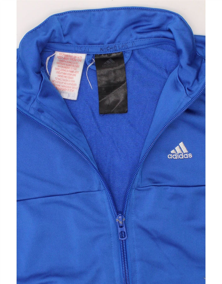 ADIDAS Boys Tracksuit Top Jacket 7-8 Years Blue Colourblock Polyester Vintage Adidas and Second-Hand Adidas from Messina Hembry 