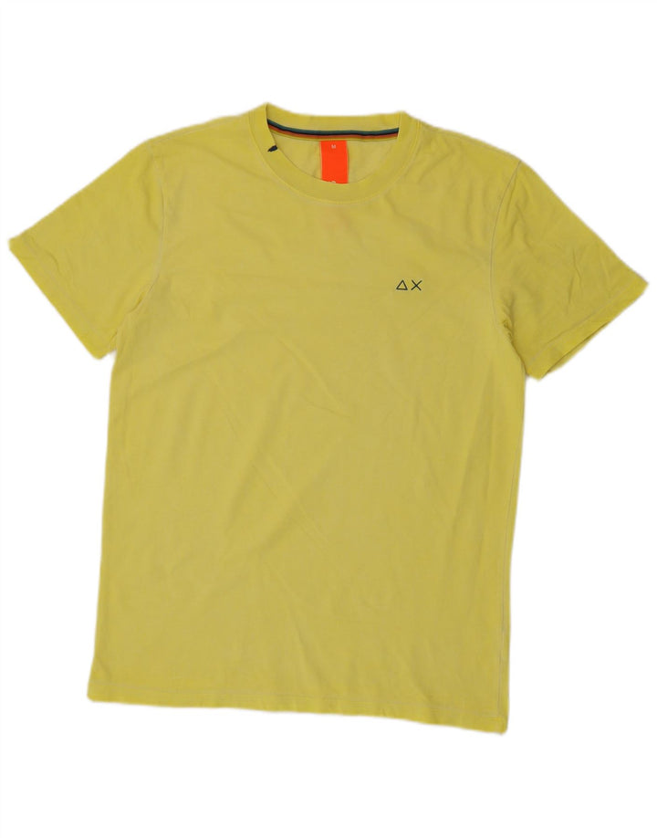 Sun68 Herre T-Shirt Top Medium Gul Bomuld