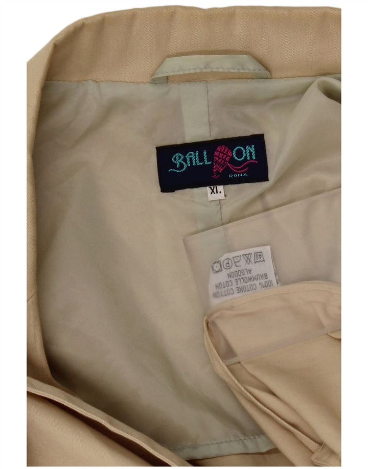 Ballon Dame 2 Button Blazer Jacket UK 18 XL Beige Bomuld