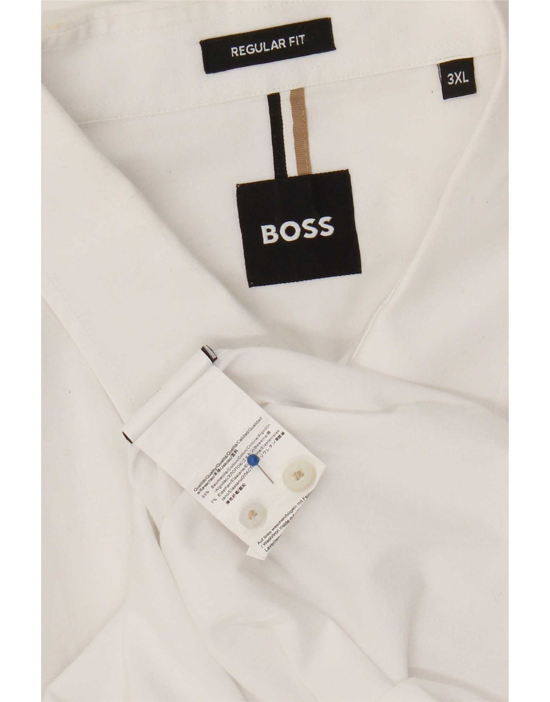 Hugo Boss Herre Regular Fit skjorte 3XL hvid bomuld