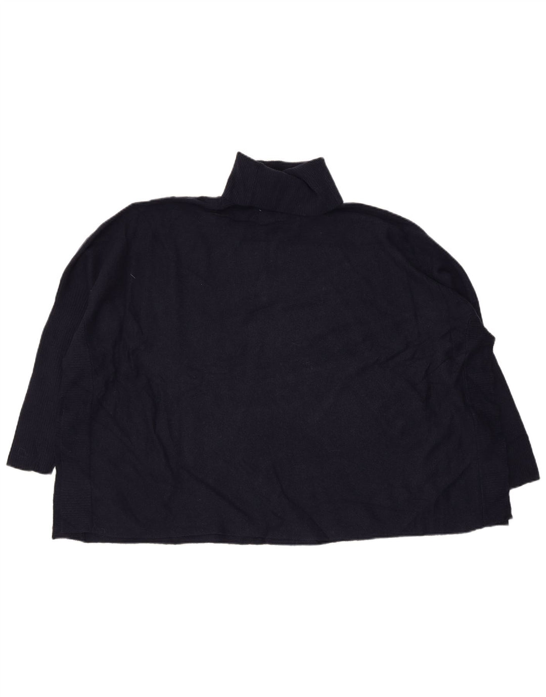 White Label Womens Crop Roll Neck Jumper Sweater UK 16 Large Navy Blue