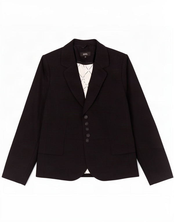 Marks & Spencer Dame 5 Button Blazer Jacket UK 18 XL Sort Polyester