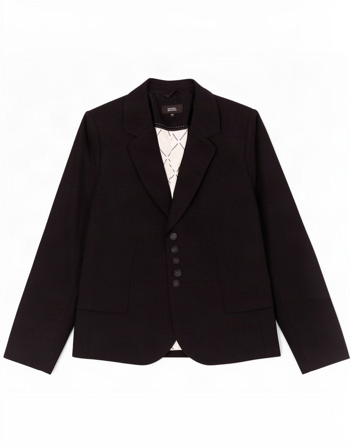 Marks & Spencer Dame 5 Button Blazer Jacket UK 18 XL Sort Polyester