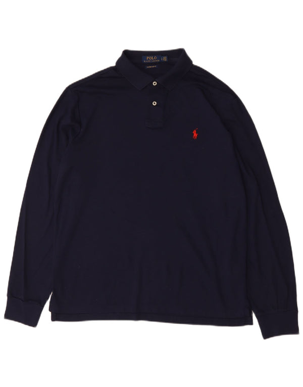 Polo Ralph Lauren Mens Long Sleeve Polo Shirt Large Navy Blue