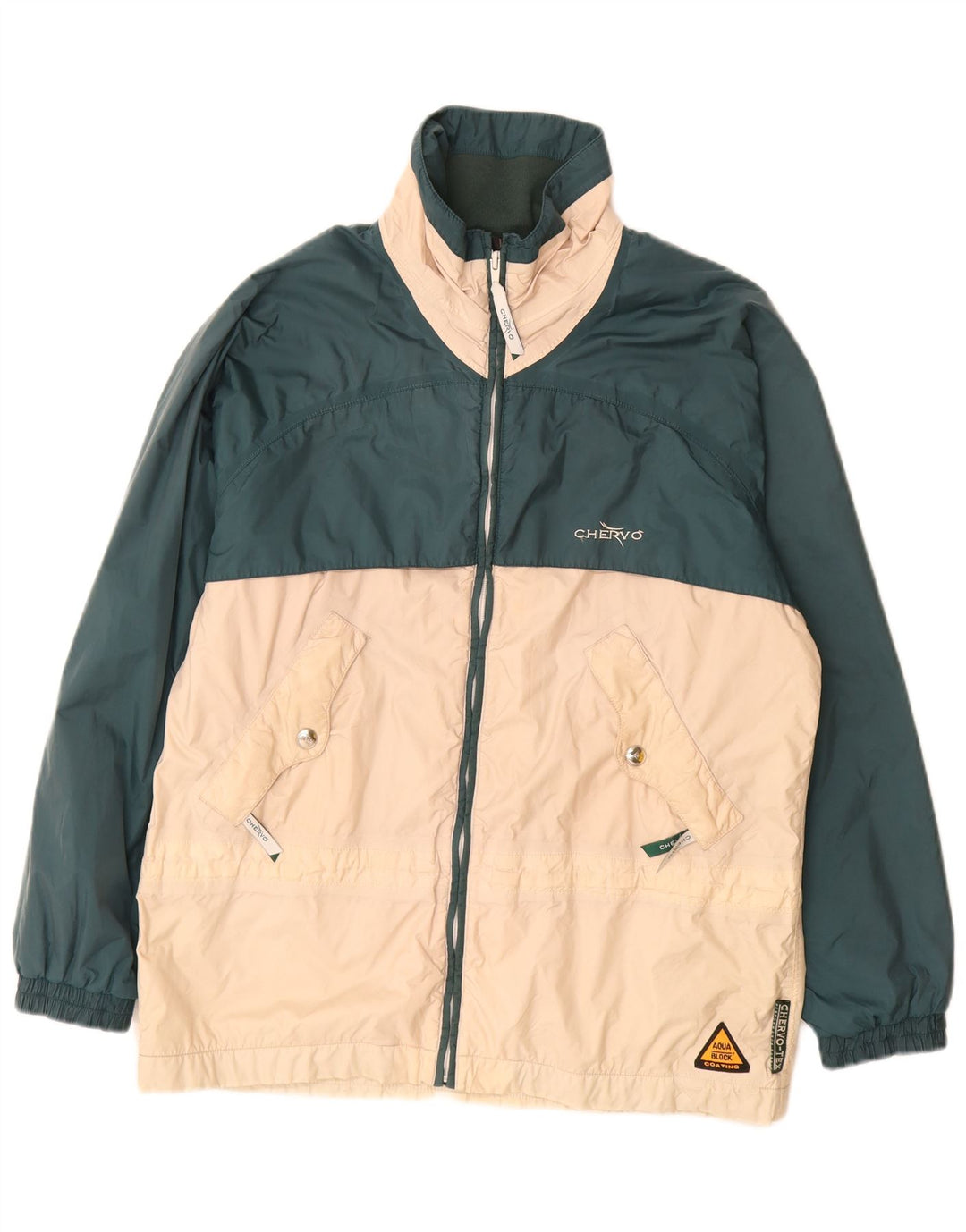 Chervo Herre Graphic Windbreaker Jacket UK 36 Small Green Colourblock