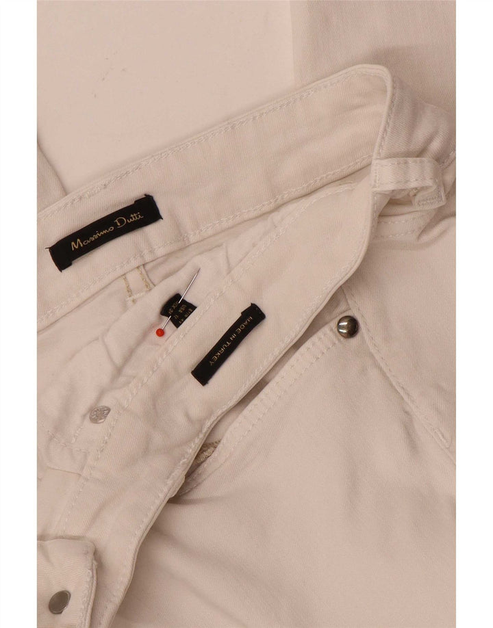 Massimo Dutti Womens High Waist Cropped Jeans EU 40 Medium W30 L25 White