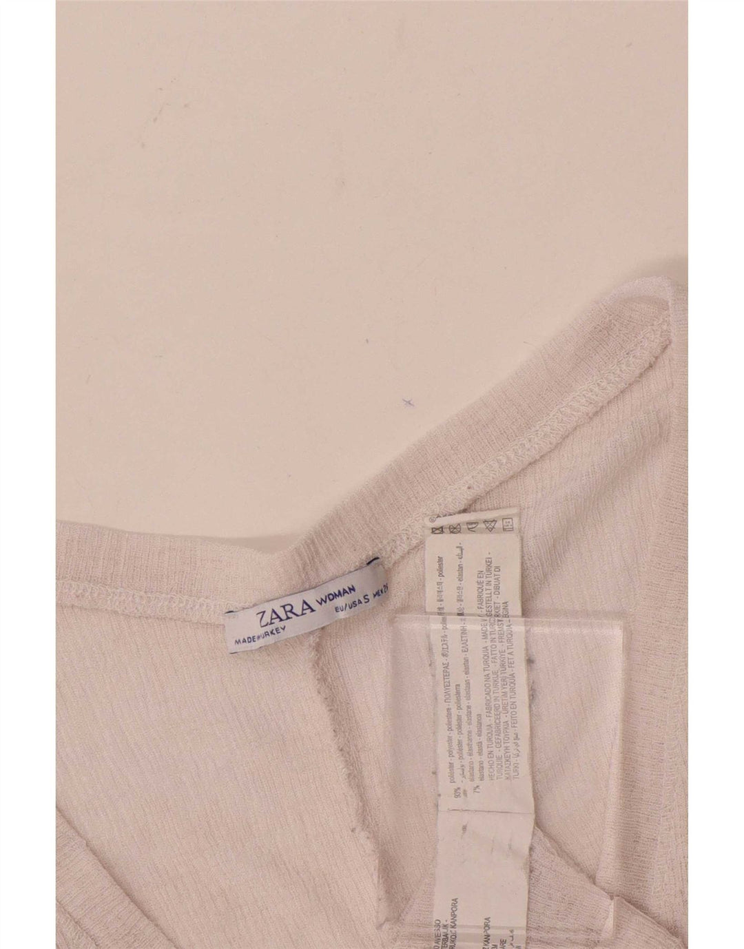 Zara Womens Crop Oversized bluse Top UK 10 Small Pink Polyester